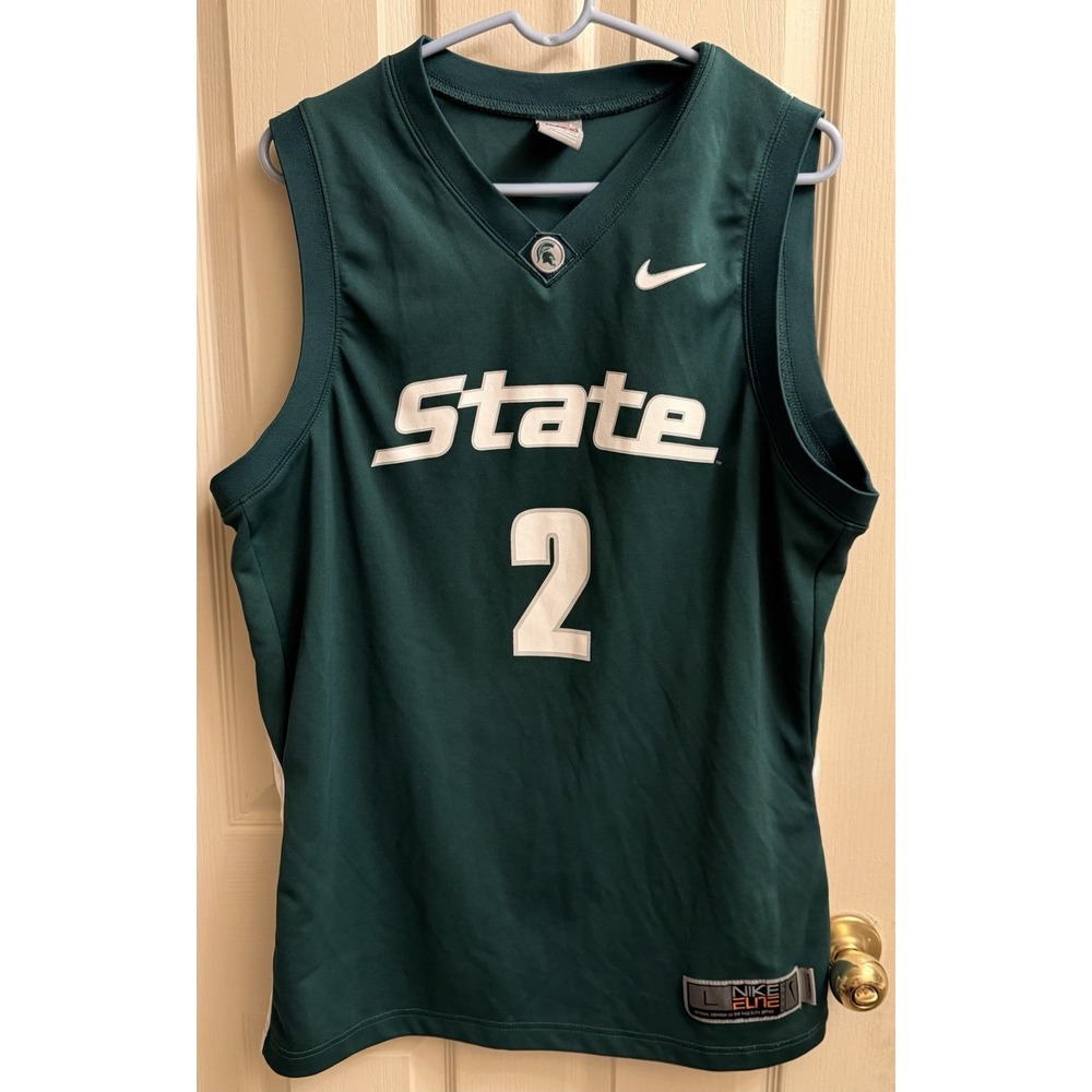 Authentic Nike‎ Elite Michigan State Spartans NCAA Basketball Jersey #2 Large